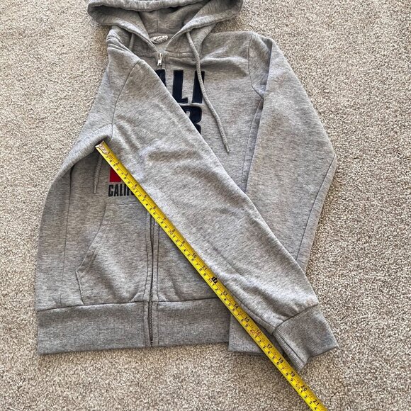 Y2K Vintage California Republic Embroidered Bear Gray Hooded Jacket S - Picture 7 of 7